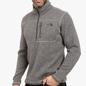 Men's North Face Sz L Gordon Lyon 1/4 Zip Fleece Sweater Heather Grey